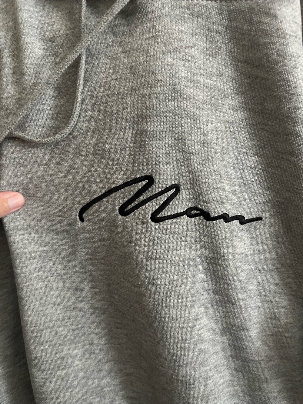 Boohoo Man Script Hooded Sweatshirt - Picture 3 of 9